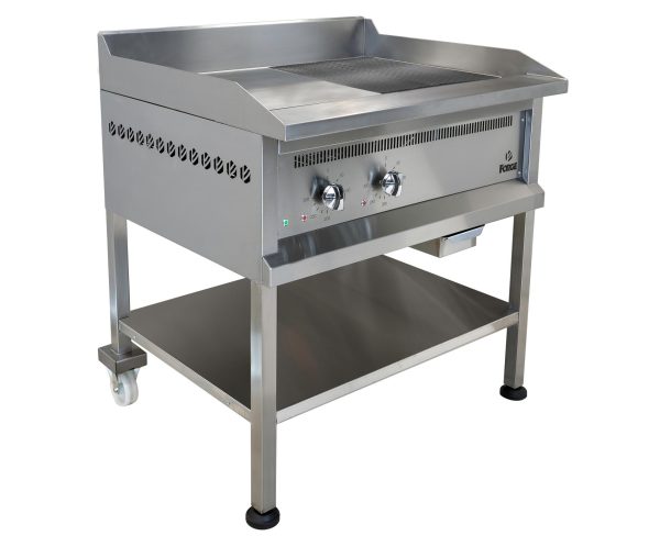 Solid Top Griller Half Ribbed 900mm
